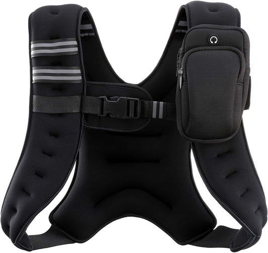 Chaleco lastrado de 2,7 kg, 3,6 kg, 5,4 kg, 7,6 kg, 9,1 kg, 11,4 kg y 13,6 kg con banda reflectante para entrenamiento, entrenamiento de fuerza, correr, fitness, musculación, pérdida de peso y levantamiento de pesas.