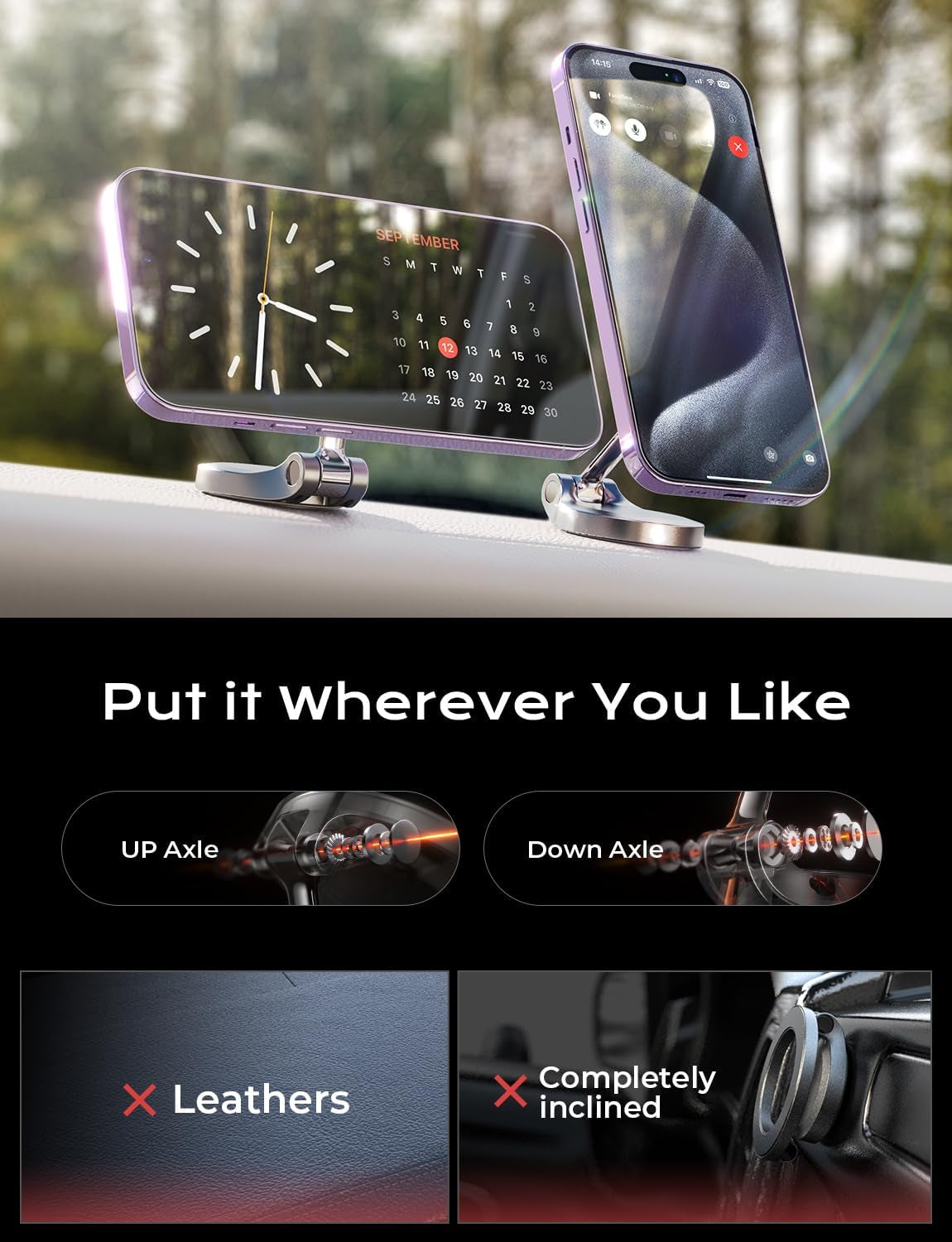 Primes for Day Delas, for Magsafe Car Mount, Ultra Magnetic 360 Degree Rotation Dashboard Phone Holder, Car Accessories for Iphone, Gifts for Men Women, Fit for Iphone 16 Pro Max 15 14 13 12