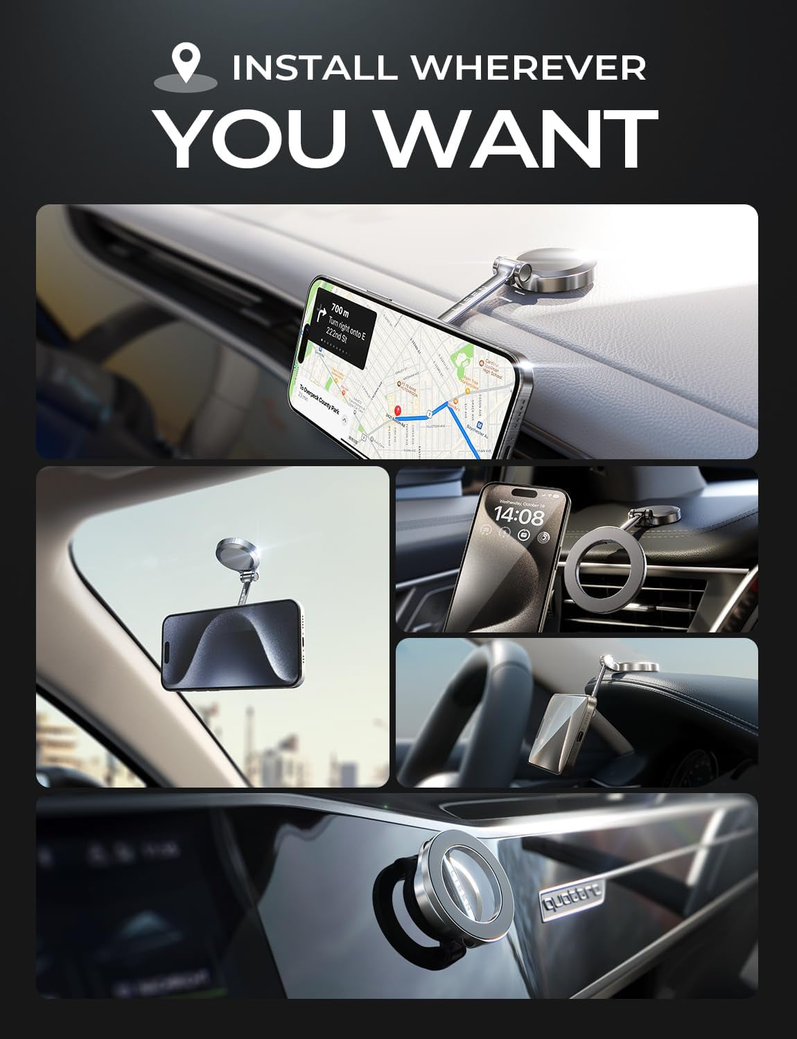 Primes for Day Delas, for Magsafe Car Mount, Ultra Magnetic 360 Degree Rotation Dashboard Phone Holder, Car Accessories for Iphone, Gifts for Men Women, Fit for Iphone 16 Pro Max 15 14 13 12