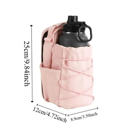 Bolsa bandolera magnética para botella de agua, de gran capacidad, ajustable, para gimnasio, con correa para el hombro, impermeable, para deportes cruzados.
