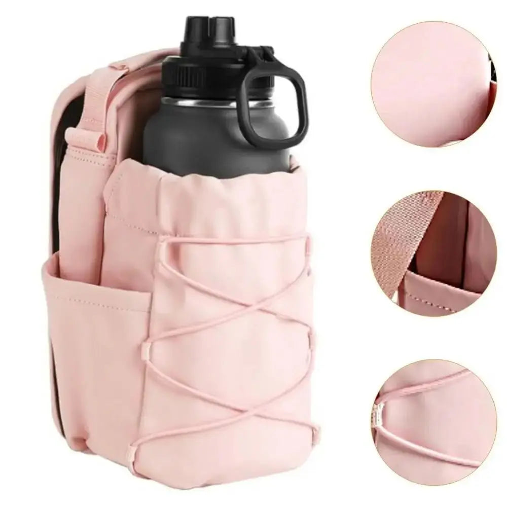Bolsa bandolera magnética para botella de agua, de gran capacidad, ajustable, para gimnasio, con correa para el hombro, impermeable, para deportes cruzados.